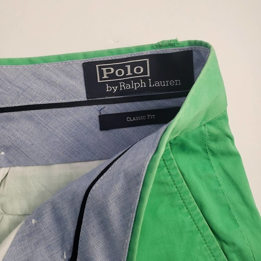 Polo Ralph Lauren Mens Shorts 32 Classic Fit lime green - Picture 3 of 4